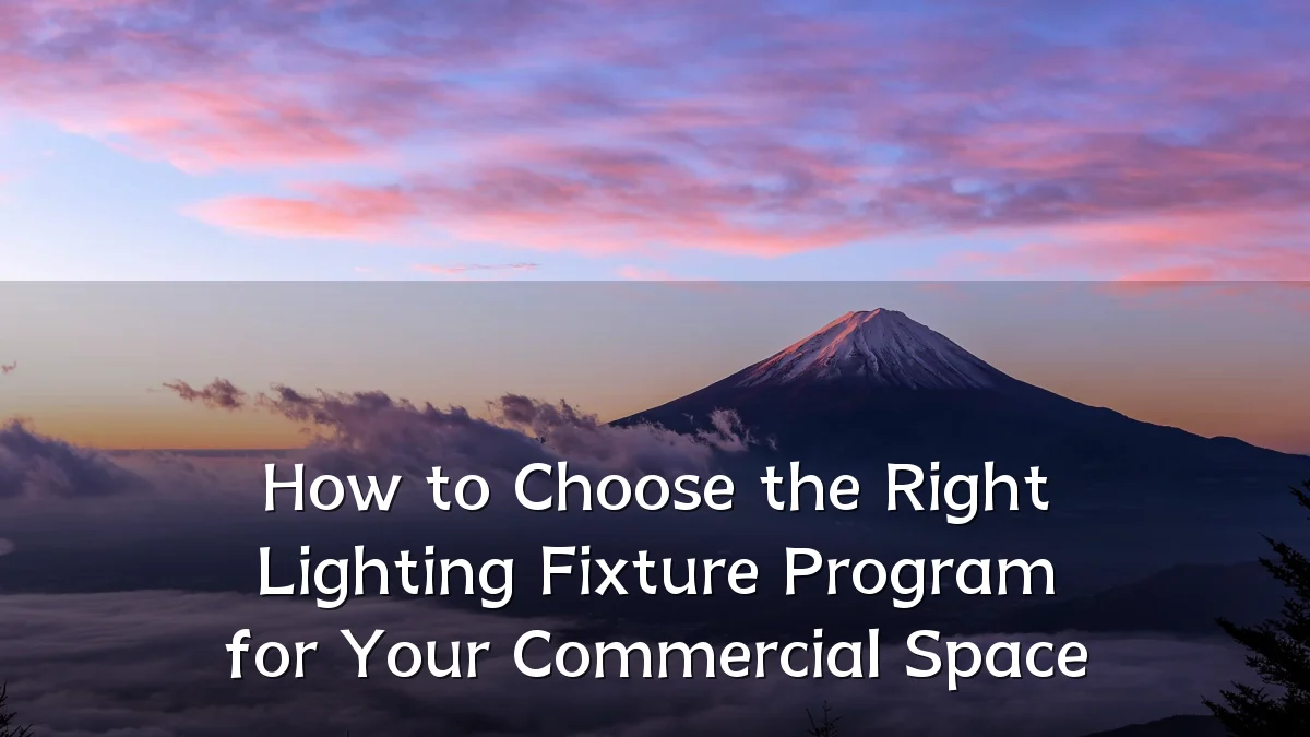 How to Choose the Right Lighting Fixture Program for Your Commercial Space
