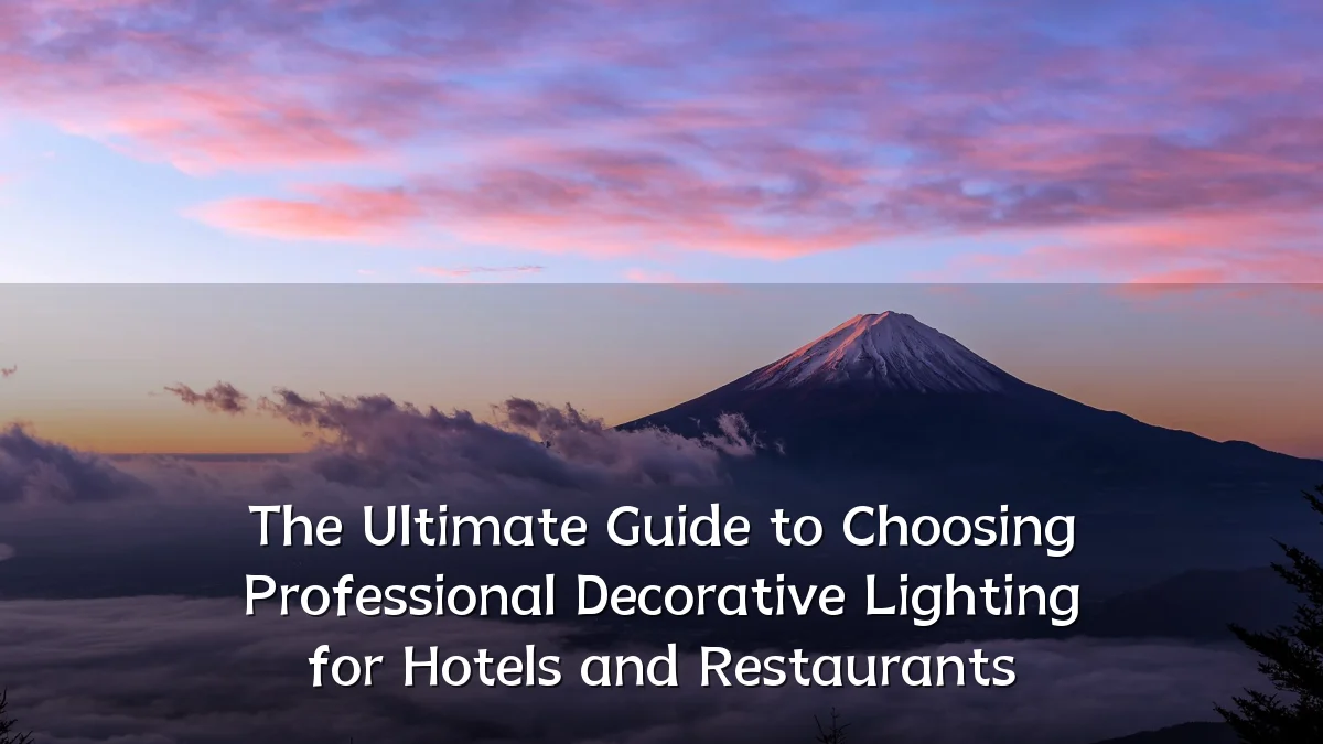 The Ultimate Guide to Choosing Professional Decorative Lighting for Hotels and Restaurants